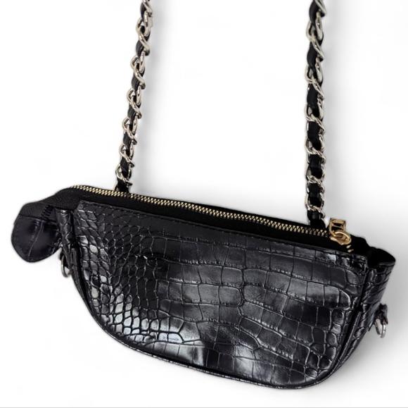 🐊Cute, Black Alligator Skin-Look Crossbody Bag w/ Matching Coin PurseUnbranded - Picture 3 of 10